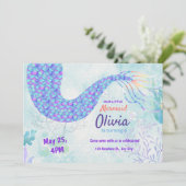 Schattigee zeemeermin onder het zee magische verja kaart (Staand voorkant)