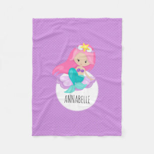 Schattigee Zeemeermin Princess Girl Zee Shell Paar Fleece Deken
