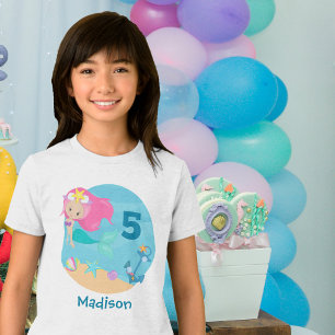 Schattigee zeemeermin strand verjaardagsfeest aang Tri-Blend shirt
