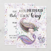 *~* Schattigee Zeemeermin Walvishoorn Baby shower  Kaart (Voorkant / Achterkant)