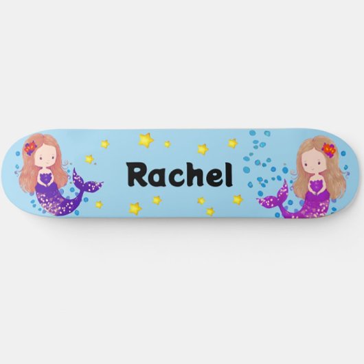 Schattigee zeemeerminnen Naam Skateboard toevoegen