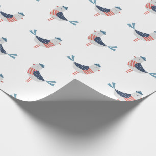 Schattigee Zeemeeuwen op wit Cadeaupapier