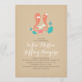 Schattigee zeepaardjes casual strand bruiloft uitn kaart