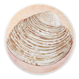 Schattigee zeeschelp leven in de oceaan Waterverf  Keramische Knop