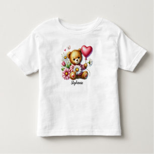Schattigee zittende teddybeer Valentijnsdag Kinder Shirts