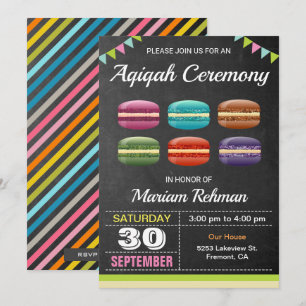 Schattigee zoete macarons aqeeqah   Aqiqah Ceremon Kaart