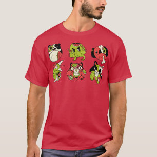 Schattigee Zombie Dieren Koala Octopus Panda Kat T T-shirt