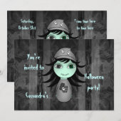 Schattigee zombie Halloween kinder partij Kaart (Voorkant / Achterkant)