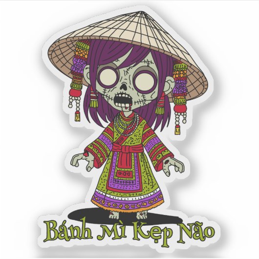 Schattigee zombie sticker (Voorkant)