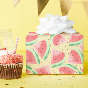 Schattigee zomer Kawaii Waterverf Watermeloen Cadeaupapier