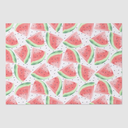 Schattigee zomer Kawaii Waterverf Watermeloen Tissuepapier (Voorkant)