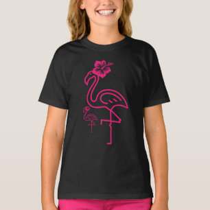 Schattigee Zomer Meisje Flamingo T-shirt