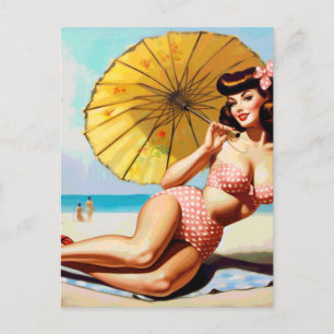Schattigee  Zomer Pin Up Briefkaart