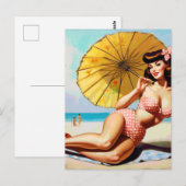 Schattigee  Zomer Pin Up Briefkaart (Voorkant / Achterkant)