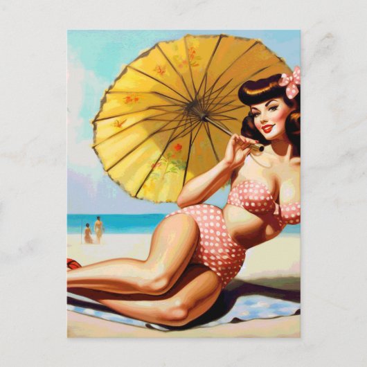 Schattigee  Zomer Pin Up Briefkaart (Voorkant)