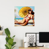 Schattigee  Zomer Pin Up Poster (Thuiskantoor)