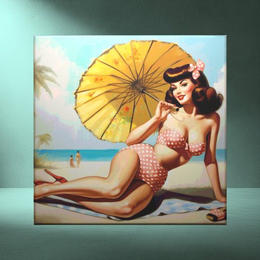 Schattigee  Zomer Pin Up Tegeltje