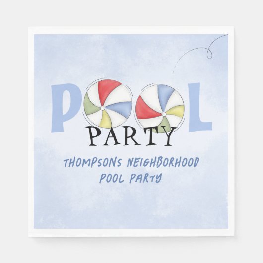 Schattigee Zomer Pool Party Custom Servet (Voorkant)