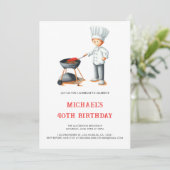 Schattigee zomerbarbecue 40e verjaardag kaart (Staand voorkant)