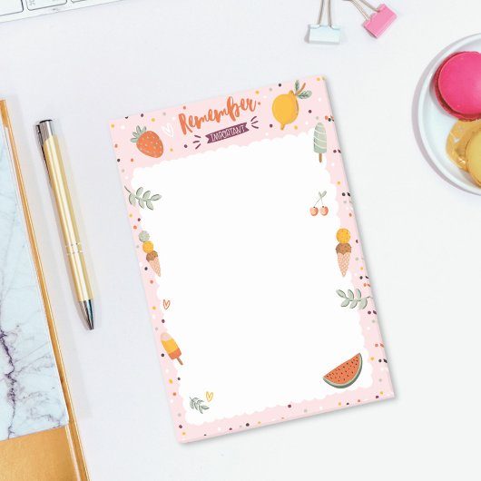 Schattigee Zomerillustratie IJsvrucht Post-it® Notes