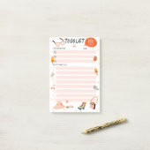 Schattigee zomerillustratie om lijstchecklist te d post-it® notes (Op bureau)