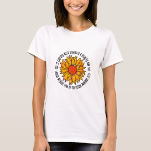 Schattigee zonnebloem bijbelvers t-shirt