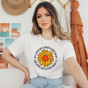 Schattigee zonnebloem bijbelvers t-shirt
