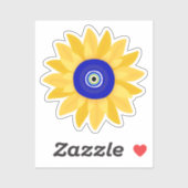 Schattigee Zonnebloem Evil Eye Flower Sticker (Vel)