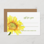 Schattigee Zonnebloem Zakelijk Cadeaubon Kaart (Voorkant / Achterkant)