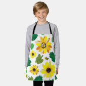 Schattigee zonnebloembij schort (Gedragen)