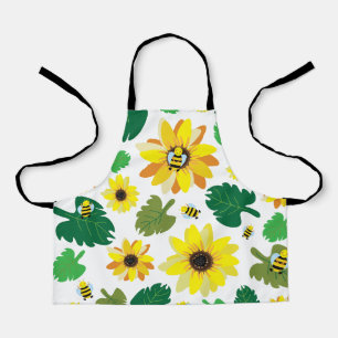 Schattigee zonnebloembij schort