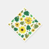 Schattigee zonnebloembij servet (Hoek)