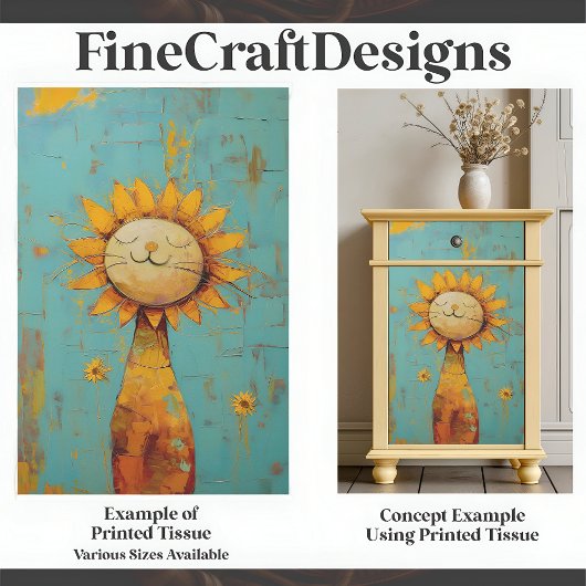 Schattigee Zonnebloempat Genieten van de Zon Schil Tissuepapier