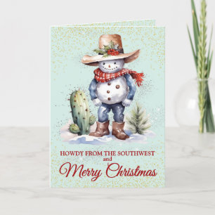 Schattigee Zuidwest Dessert Snowman Kerst Kaart