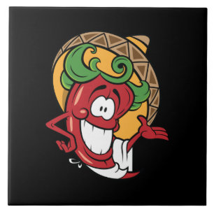 Schattigee zuidwestelijke chili peper decor tegeltje