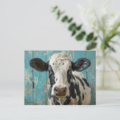 Schattigee Zuivel Koe Boerderij Schilderij Briefkaart (Staand voorkant)