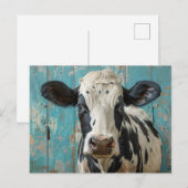 Schattigee Zuivel Koe Boerderij Schilderij Briefkaart (Voorkant / Achterkant)