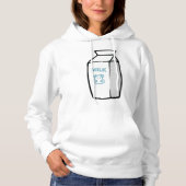 Schattigee zuivel Koe Cartoon Melk Karton Illustra Hoodie (Voorkant)