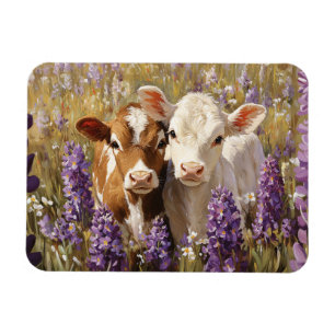 Schattigee zuivel Koe Kalveren Lupine Flowers Flex Magneet