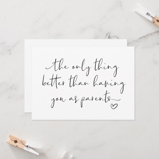 Schattigee zwangerschap onthult ouders die we verw kaart (Voorkant / Achterkant in situ)