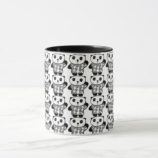 Schattigee zwart-wit pandy het panda-patroon mok (Midden)