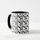 Schattigee zwart-wit pandy het panda-patroon mok (Voorkant links)