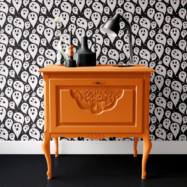 Schattigee zwart-wit spook Halloween Behang (Creator heeft geüpload)