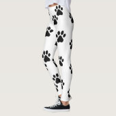 Schattigee zwart witte Paw Prints Leggings (Links)