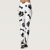 Schattigee zwart-witte pootafdrukken leggings (Achterkant)
