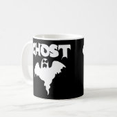 Schattigee zwart-witte spook Halloween Koffiemok (Voorkant links)