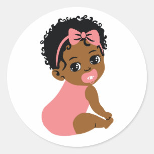 Schattigee zwarte baby meisje in Romper Sticker
