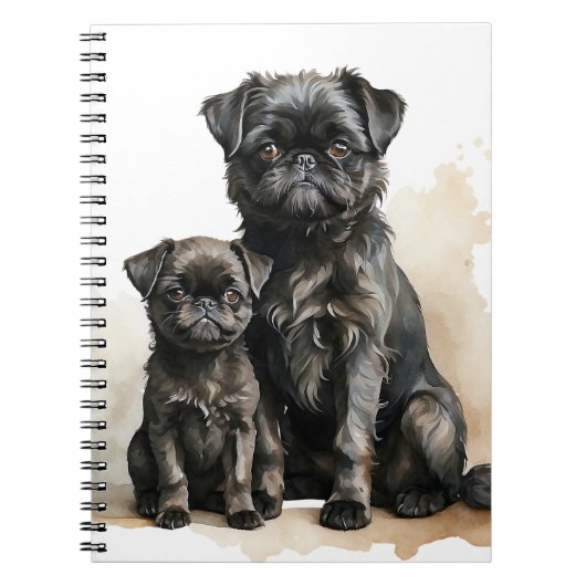 SCHATTIGEE ZWARTE BRUSSELSE GRIFFONHONDEN NOTITIEBOEK (Voorkant)