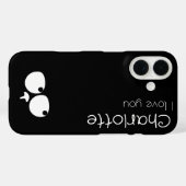 Schattigee zwarte cartoon katten naam houtskool Case-Mate iPhone case (Achterkant (horizontaal))