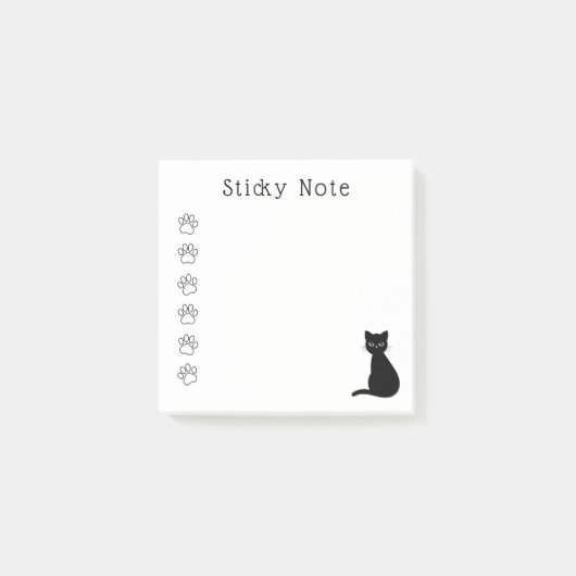 Schattigee zwarte Cat Paws aangepaste tekst Post-it® Notes (Voorkant)